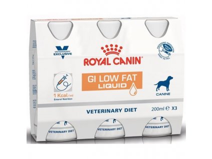 Royal Canin VD Dog liquid GI Low Fat 3 x 0,2 l