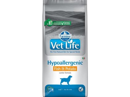 Vet Life Natural Canine Dry Hypoallergenic Fish & Potato 2 kg