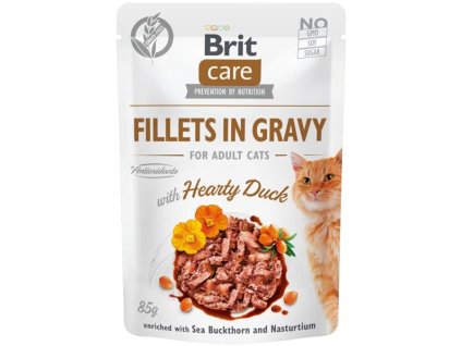 115591 luckycats brit care cat fillets in gravy with hearty duck 85 g