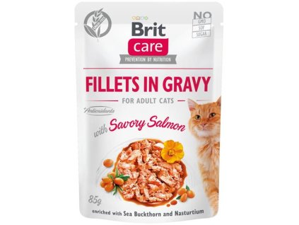 111961 merkova mazlici v nouzi brit care cat fillets in gravy with savory salmon 85 g