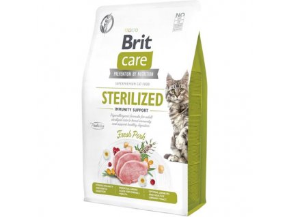 86481 neposedne tlapky z s brit care cat grain free sterilized immunity support 2 kg