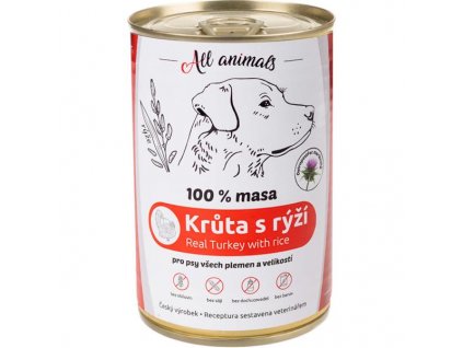 111388 all animals konzerva pro psy kruta mleta s ryzi 400 g
