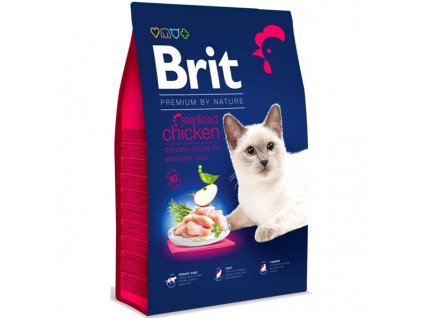 109177 brit premium by nature cat sterilized chicken 8 kg