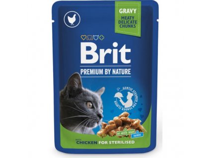104806 brit premium cat pouches chicken slices for sterilised 100 g