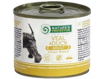 104926 nature s protection dog konzerva small dogs veal duck 200 g