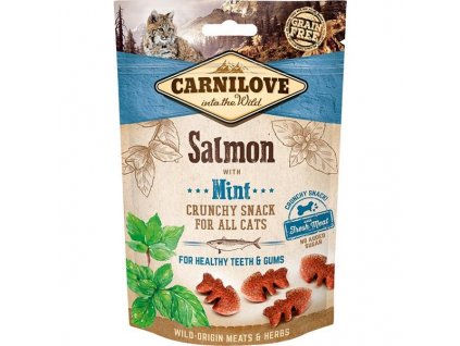 109387 carnilove cat crunchy snack salmon with mint with fresh meat 50 g