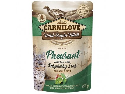 109408 carnilove cat pouch rich in pheasant enriched with raspberry leaves 85 g