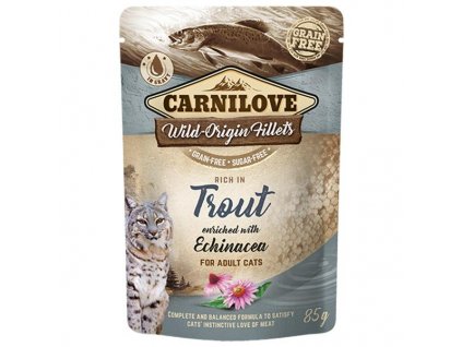 109414 carnilove cat pouch rich in trout enriched with echinacea 85 g