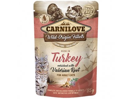 109399 carnilove cat pouch rich in turkey enriched with valerian 85 g