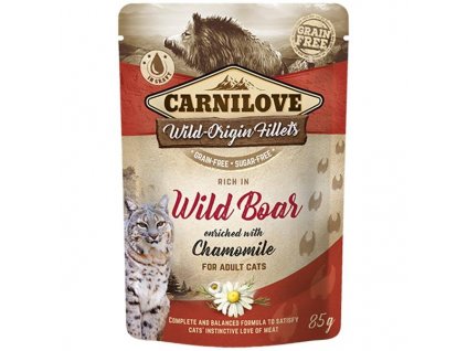109411 carnilove cat pouch rich in wild boar enriched with chamomile 85 g