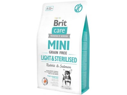 105988 brit care mini dog light sterilised rabbit salmon 2 kg