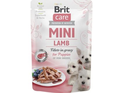 107893 brit care mini puppy lamb fillets in gravy 85 g