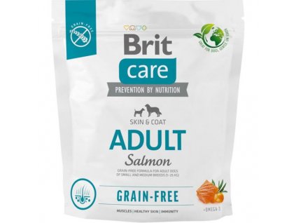 110347 brit care dog grain free adult salmon 1 kg