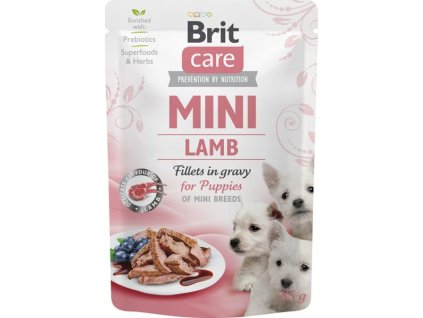 102985 francouzske poteseni z s brit care mini puppy lamb fillets in gravy 85 g