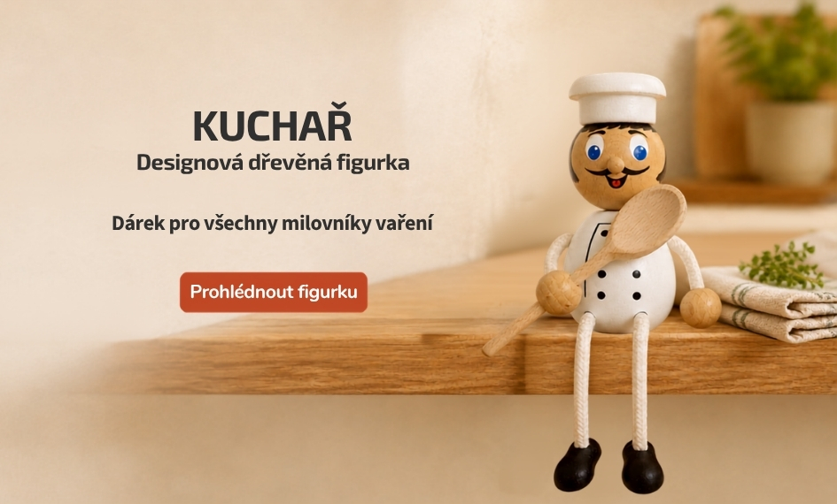 Designová dřevěná figurka Kuchař KROKIDO