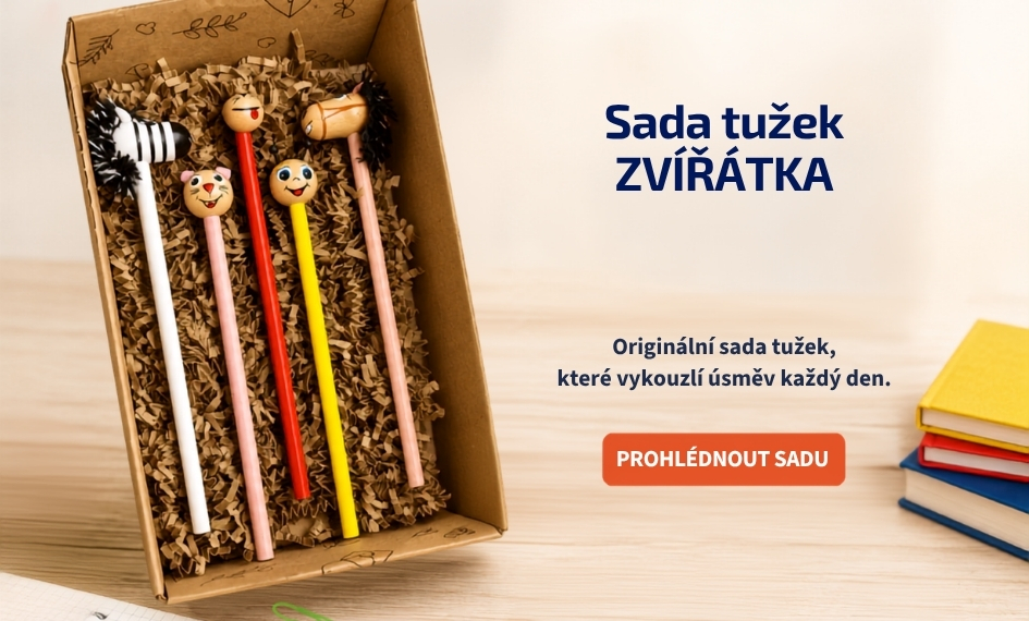 Sada ručně malovaných tužek ZVÍŘÁTKA
