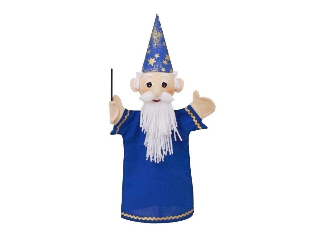 Maňásek - Kouzelník modrý - hračka z textilu