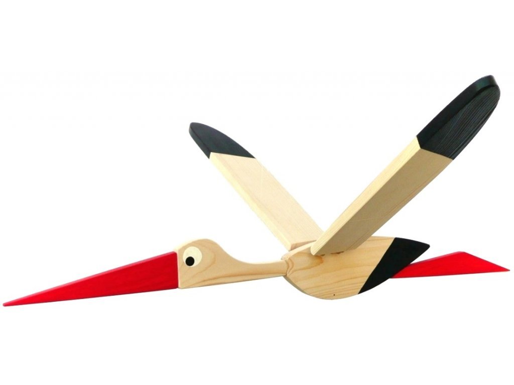 flying wooden stork