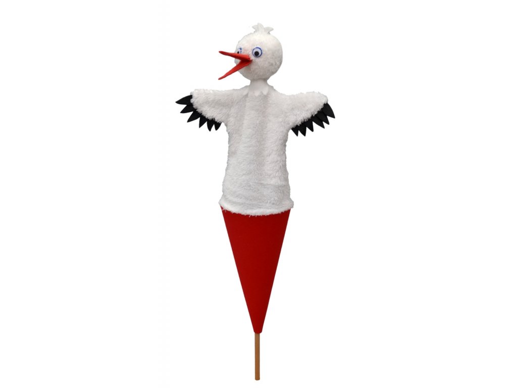 hand puppet in cone stork