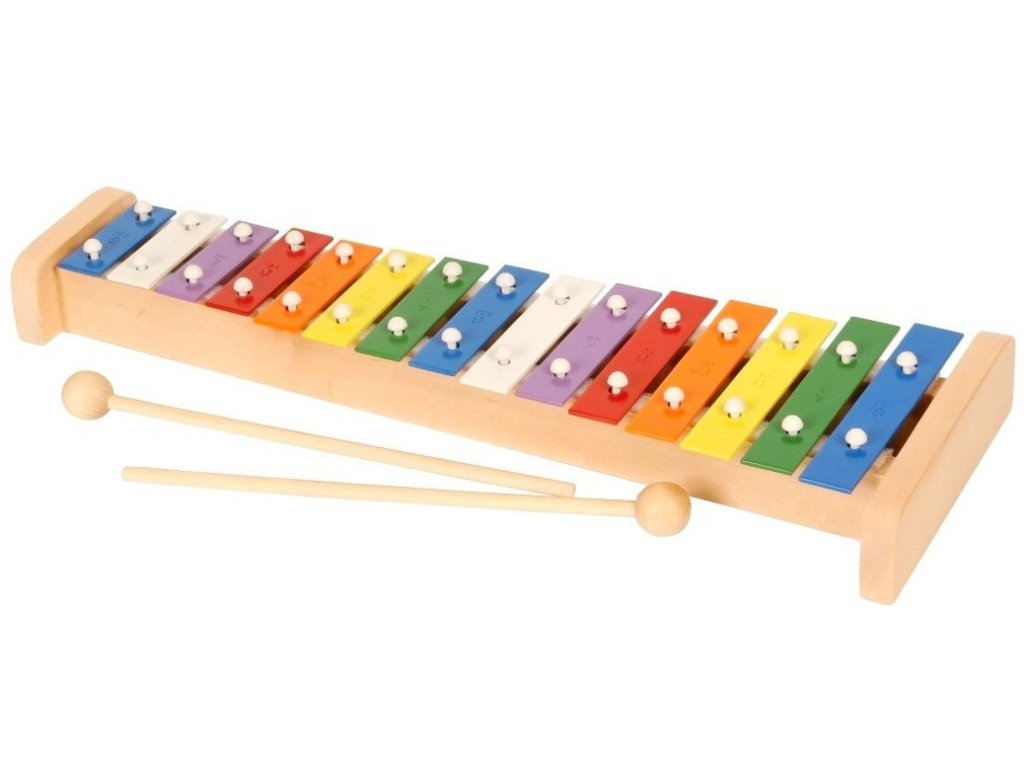 Xylofon 15 tónů hračka ze dřeva