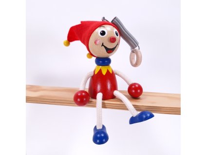 jester wooden figure on spring