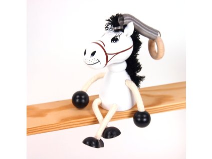 wooden bounicng figure white horse