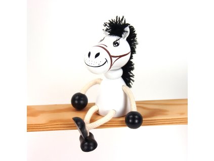 wooden sitting figure white horse