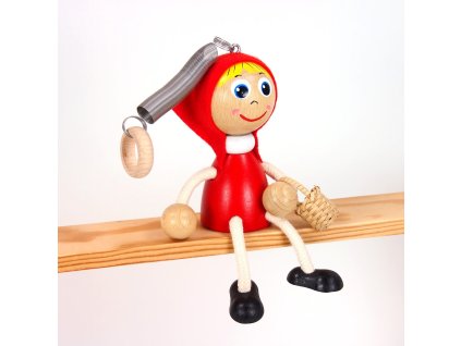 little red riding hood wooden figure on spring