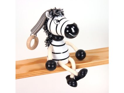 zebra wooden bouncing figure