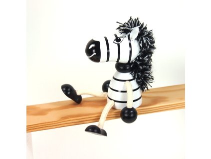zebra wooden sitting figure