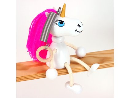 Unicorn wooden bouncing figure for kids and adults