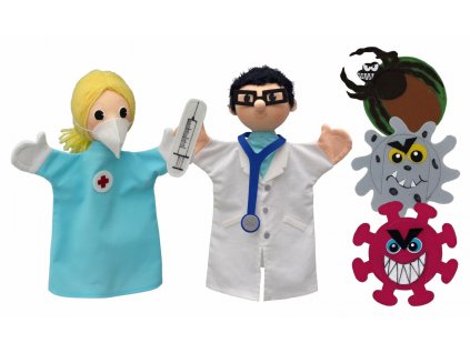 doctor and nurse hand puppets set