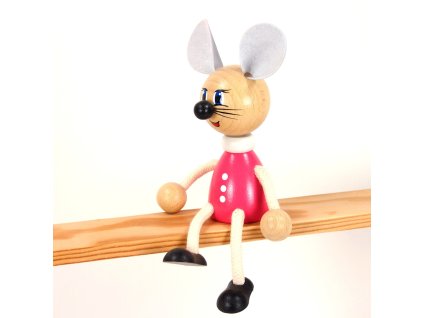 handmade wooden figure lady mouse