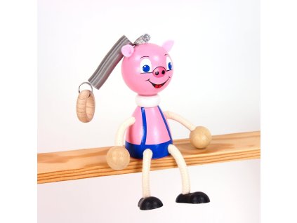 pig wooden bouncing figure