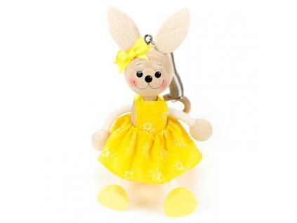 bunny wooden figure on spring for kids