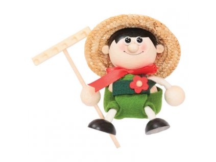gardener funny bouncing wooden figure