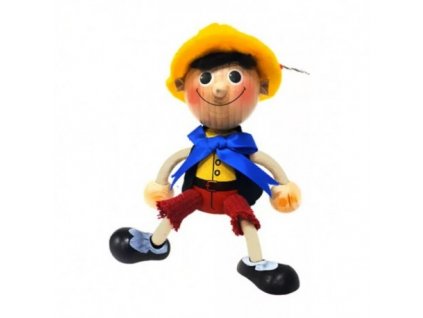 Pinocchio wooden figure with spring for kids