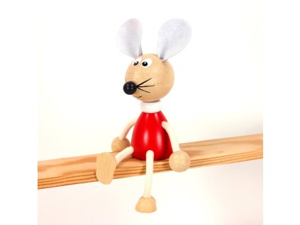 mouse wooden sitting figure