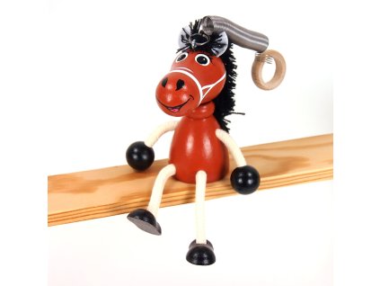 brown horse wooden bouncing figure