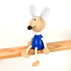 blue mouse wooden sitting figure
