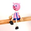 pig wooden sitting figure