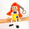redhair girl wooden bounicng figure