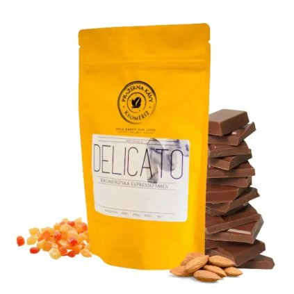 Espresso směs CAFFÉ DELICATO – 100% směs tří druhů arabiky (Kávu dodat jako zrnko, Množství kávy 100g)