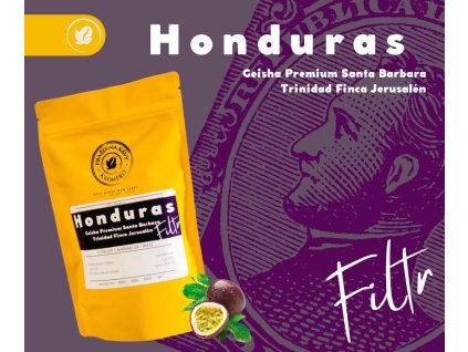 Honduras Geisha Premium Santa Barbara Trinidad Finca Jerusalén – natural – Pražená na filtr (Kávu dodat jako zrnko, Množství kávy 100g)