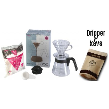 Sada Dripper Hario V60 + 100 g kávy z Columbie (Kávu dodat jako zrnko)