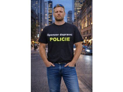 Pánské vtipné tričko SPONZOR DOPRAVNÍ POLICIE