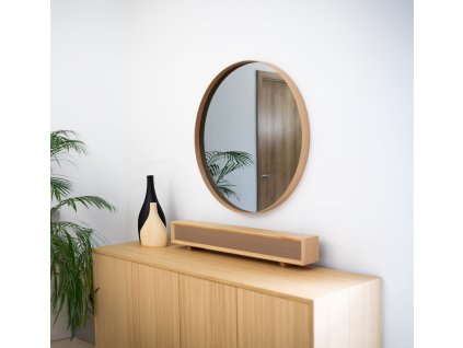 kruhové zrkadlo s čiernym sklom v ráme