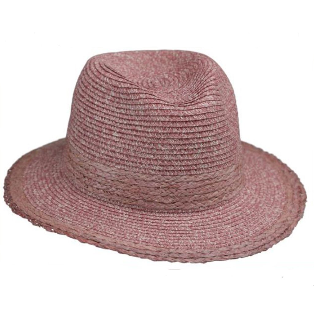 Letní klobouk Fedora 69844 starorůžový