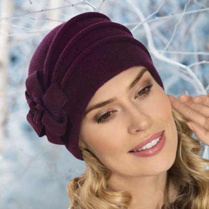 Dámská zimní čepice W-0212/027 purpurová-nf