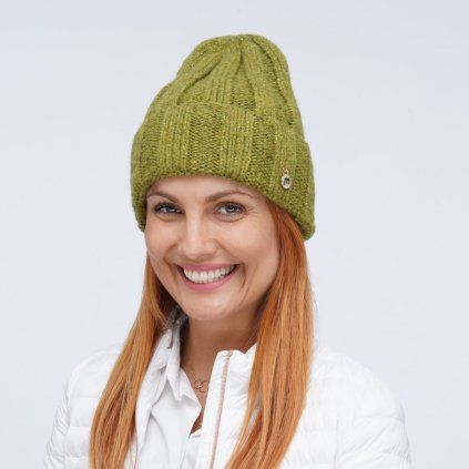 Dámská pletená čepice  - kulich Beanie s lurexem